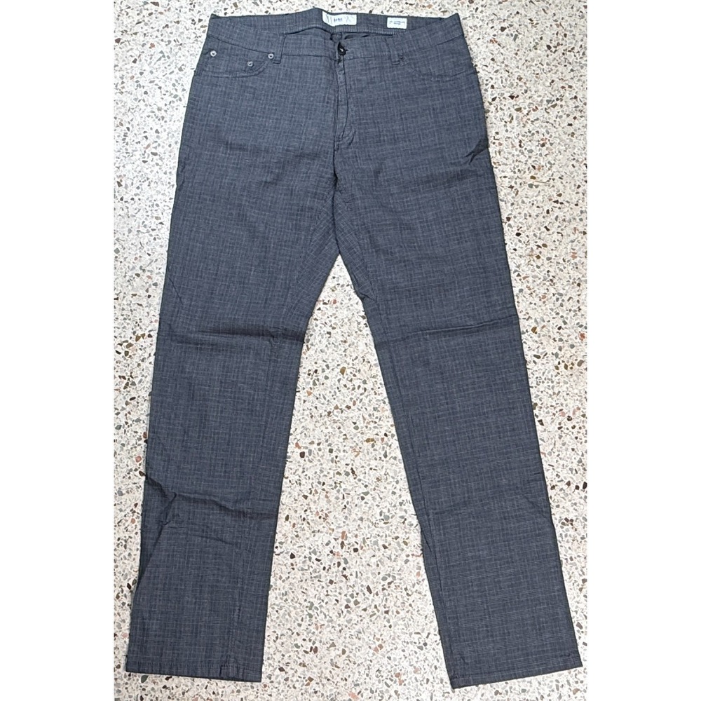 Brax Cooper Fancy Regular Men's Slash Pockets Plaid‎ Pattern Pants Size 36x34